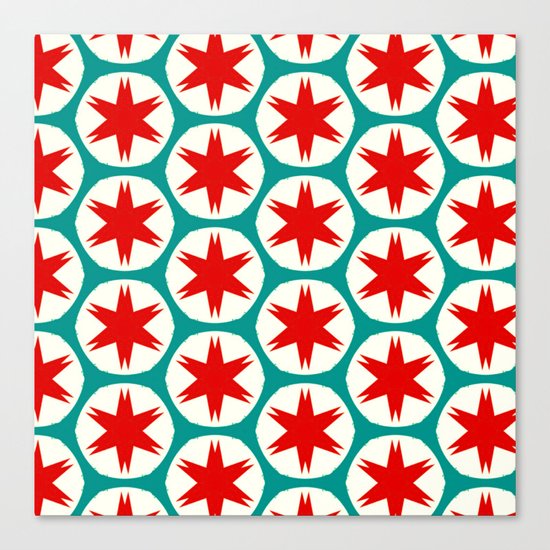 Retro Red Stars II Canvas Print