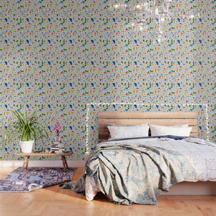 Colorful terrazzo flooring seamless pattern Wallpaper
