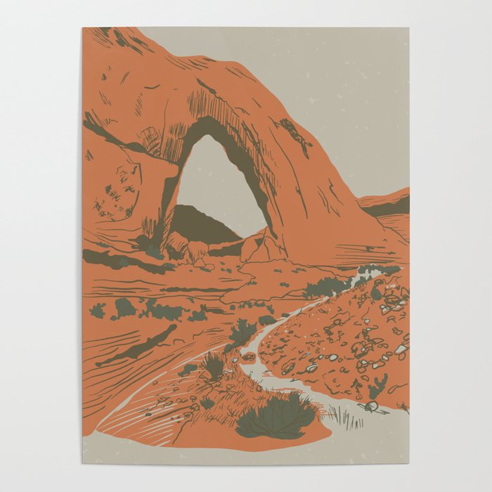 Canyon Arch Block Print Poster