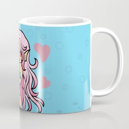 Peach Mermaid Loves Her Shark Plush Coffee Mug
