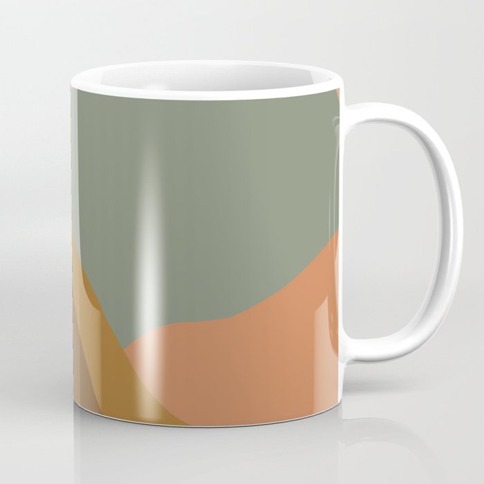 Minimalistic Bohemian Landscape in Muted Earthy Colors Coffee Mug