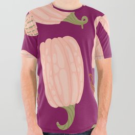 Pink Pumpkin Texture. Colorful Seamless Pattern All Over Graphic Tee
