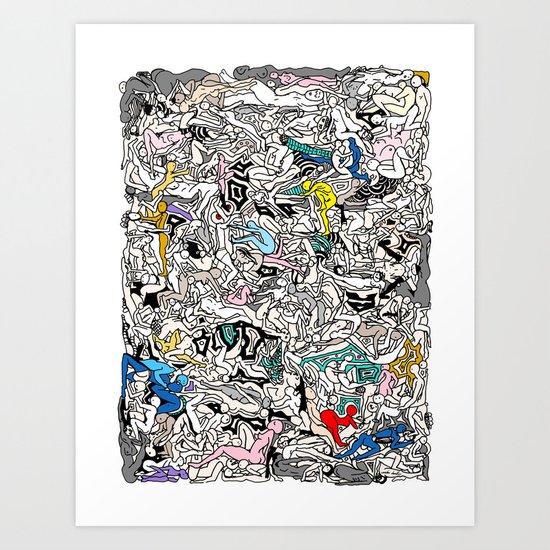 Rainbow LOVE Bodies Art Print