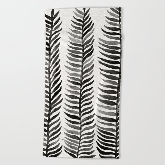 Black Seaweed Beach Towel