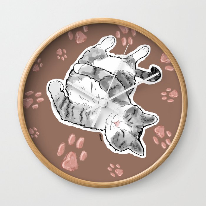 Petoux the Cat, Patterned Wall Clock