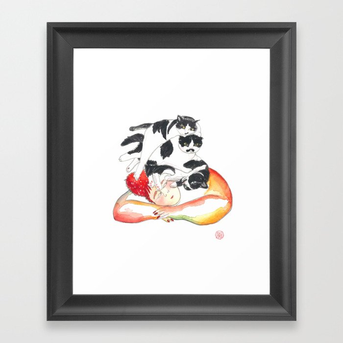 Gigi Fong "Cats" Framed Art Print