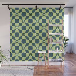 Lime Nouveau Mid Century Pattern Wall Mural