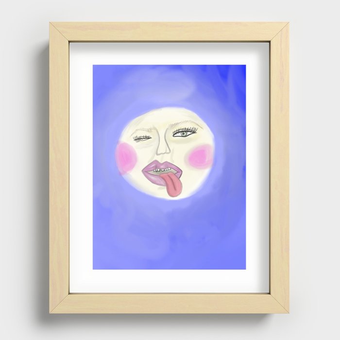 Lunar wink Recessed Framed Print