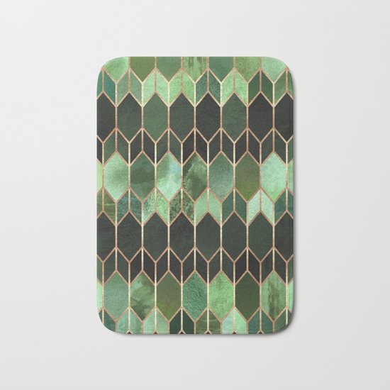 Stained Glass 5 - Forest Green Bath Mat