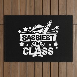 Sassiest In Class Cute School Student Girly Quote Outdoor Rug