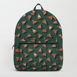 Pizza Party Pattern - Floating Pizza Slices on Teal Backpack