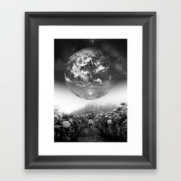 Black and White Earth Framed Art Print