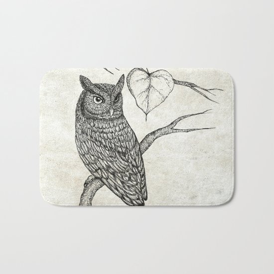 Great Horned Owl Bath Mat