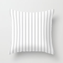 Gray ticking stripes Throw Pillow
