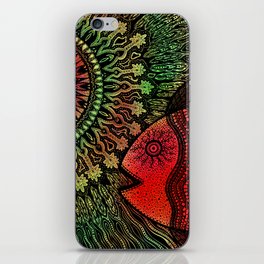 We Could All Use a Little Bit of Meditation (black-red-green) iPhone Skin