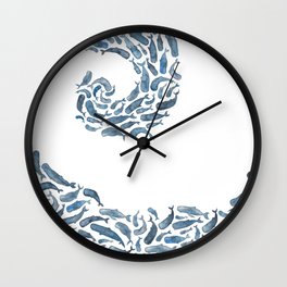 Whale Wave.  Wall Clock