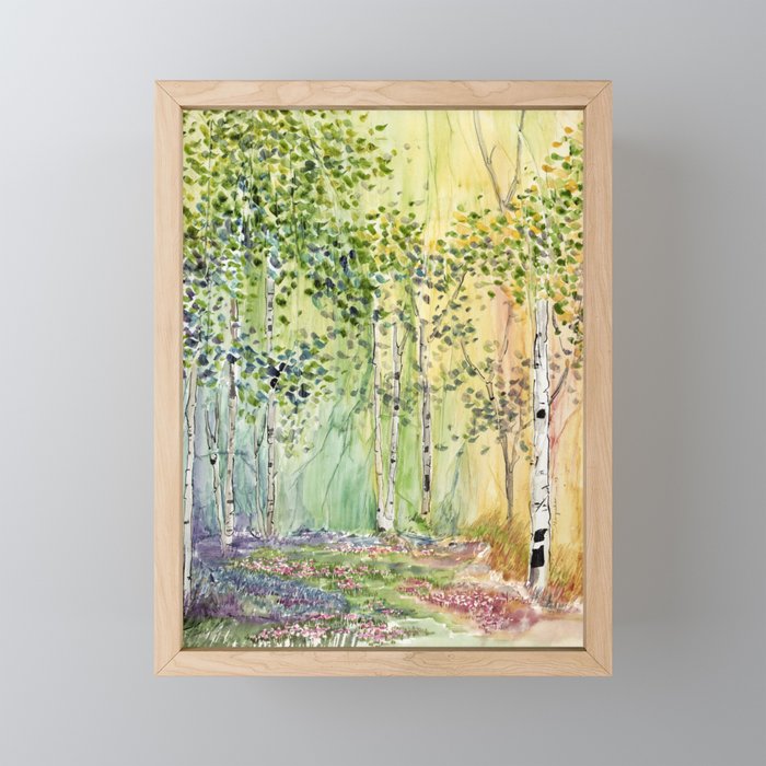 4 season watercolor collection - spring Framed Mini Art Print