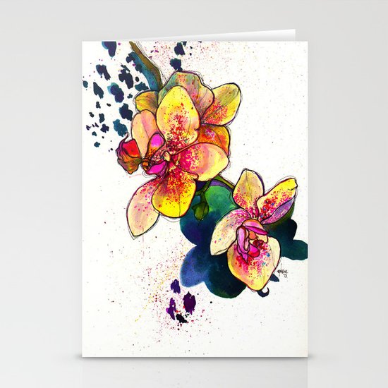 Inky Orchid Stationery Cards
