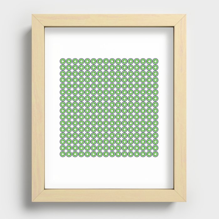 Abstract Skate Wheels in Navy Blue and Kelly Green Recessed Framed Print