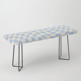 Check II - Baby Blue Twist — Checkerboard Print Bench