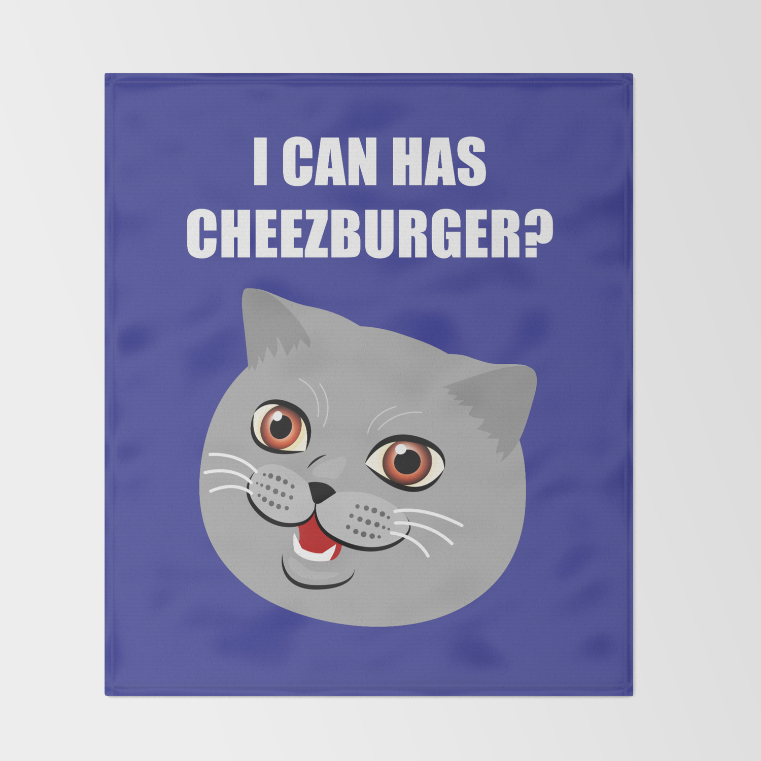 Funny Cat Meme I Can Has Cheezburger Throw Blanket By