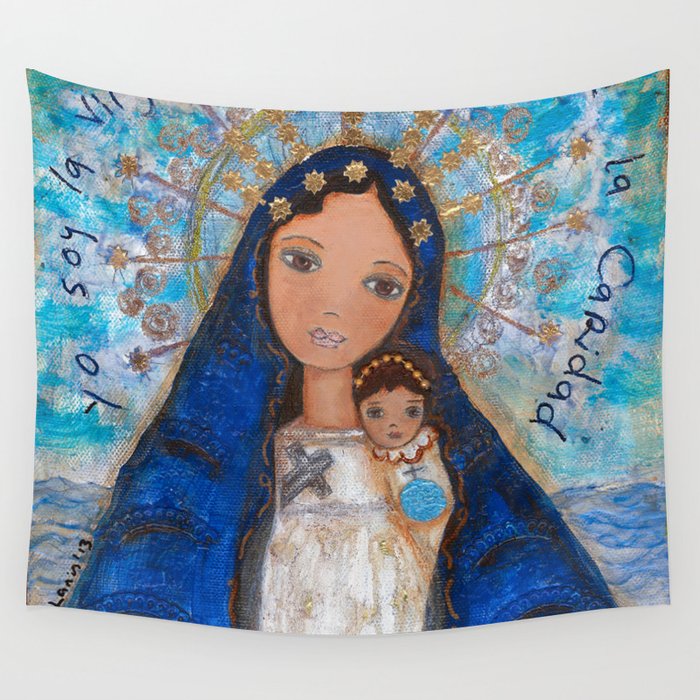 La Virgen de la Caridad del Cobre by Flor Larios Wall Tapestry