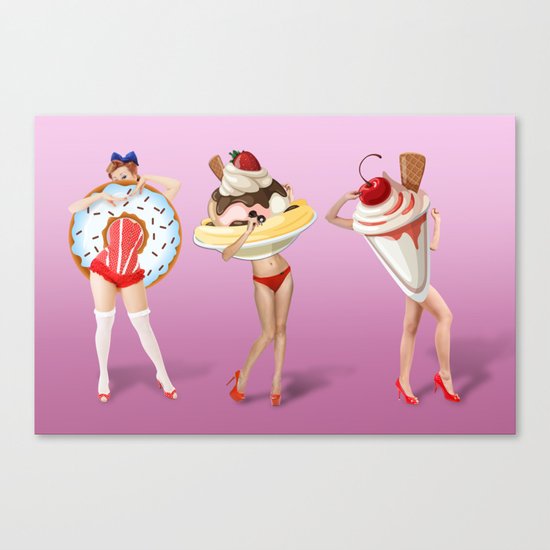 ice cream woman Canvas Print