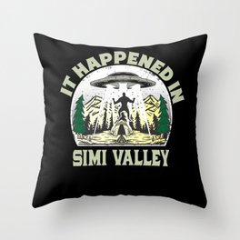 Alien UFO In simi valley City Throw Pillow