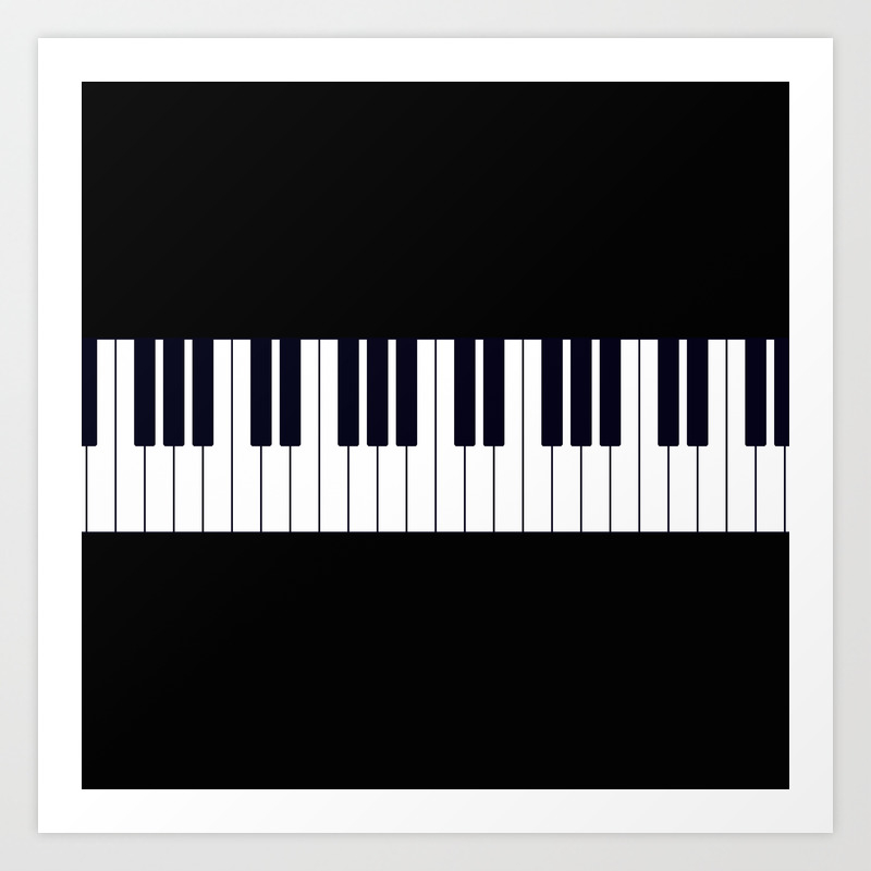 Piano Keys Black And White Simple Piano Keys Pattern Minimalistic Music Themed Artwork Art Print By Printpix Society6