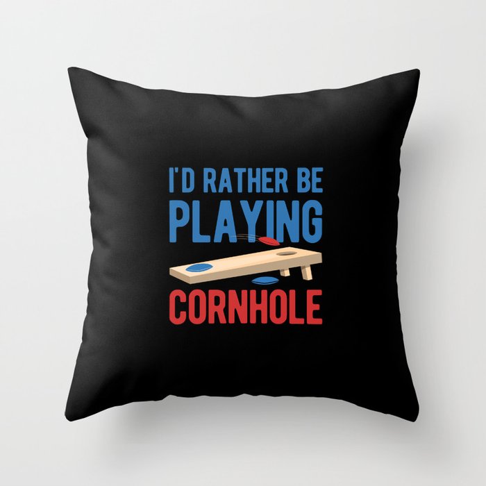 Funny Cornhole Throw Pillow