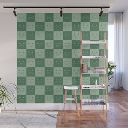 Plaid of Emotions pattern sage Wall Mural