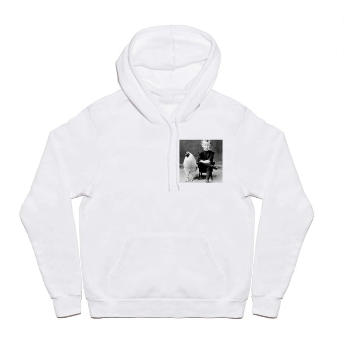 Smoking Boy with Chicken black and white photograph - photography - photographs Hoody