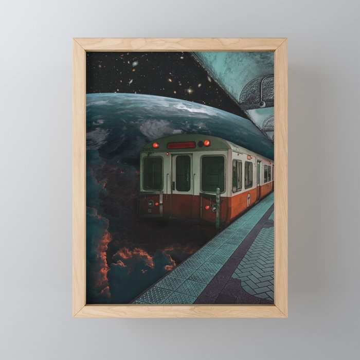 train to space Framed Mini Art Print
