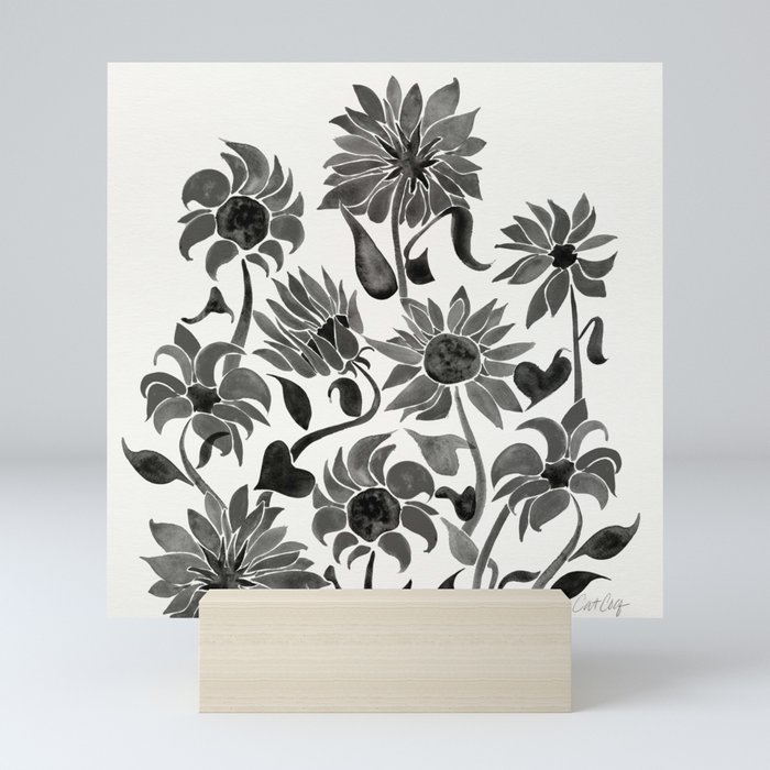 Sunflowers – Black Palette Mini Art Print