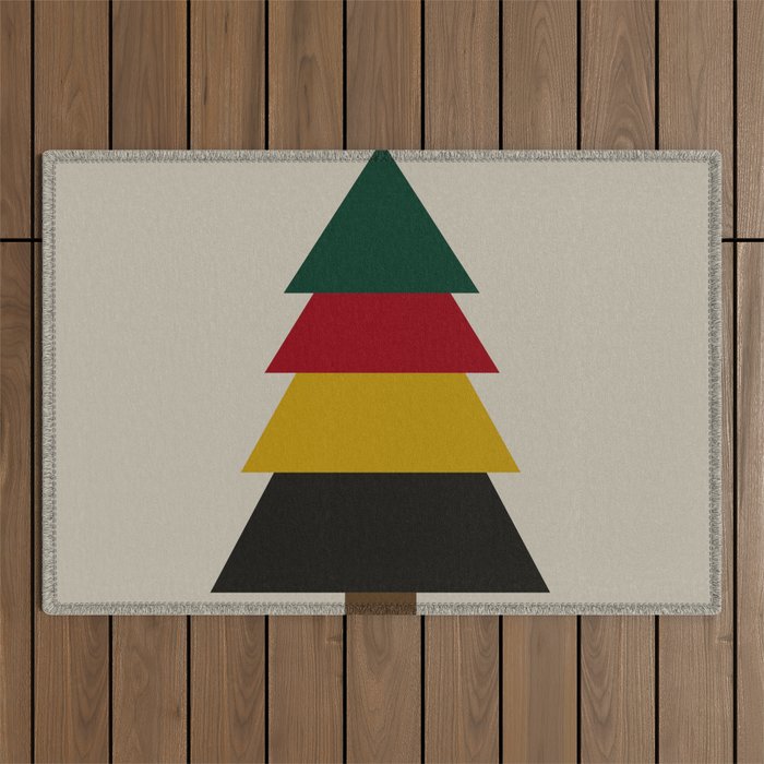Trapper Stripes Pine Tree Outdoor Rug