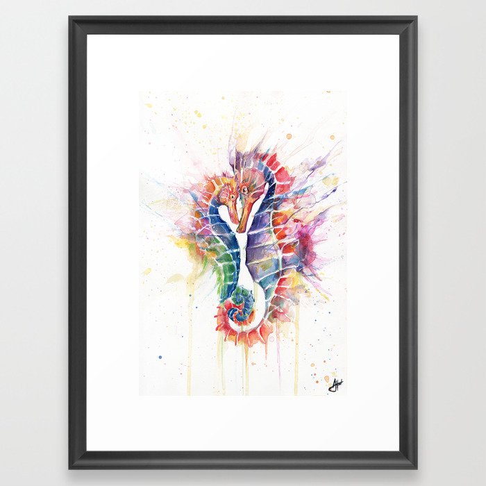 Sanguine Seahorses Framed Art Print