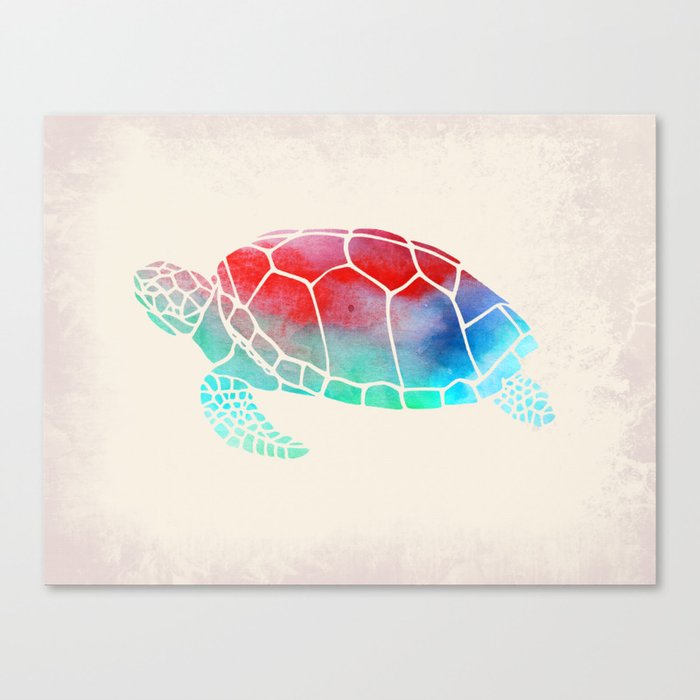 Watercolor Turtle Canvas Print