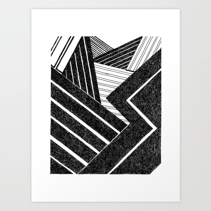 Black White Geometric Abstract Art Print By Milenagawlik Society6
