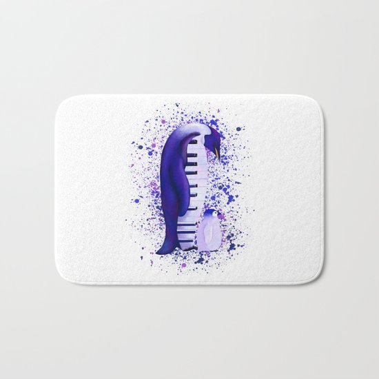 Piano Penguins Bath Mat