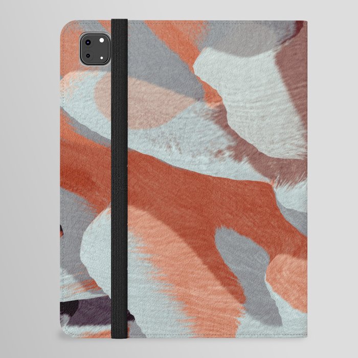 Exploration - coral peach gray rust iPad Folio Case
