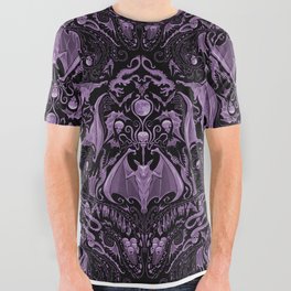 Bats and Beasts (Purple) All Over Graphic Tee