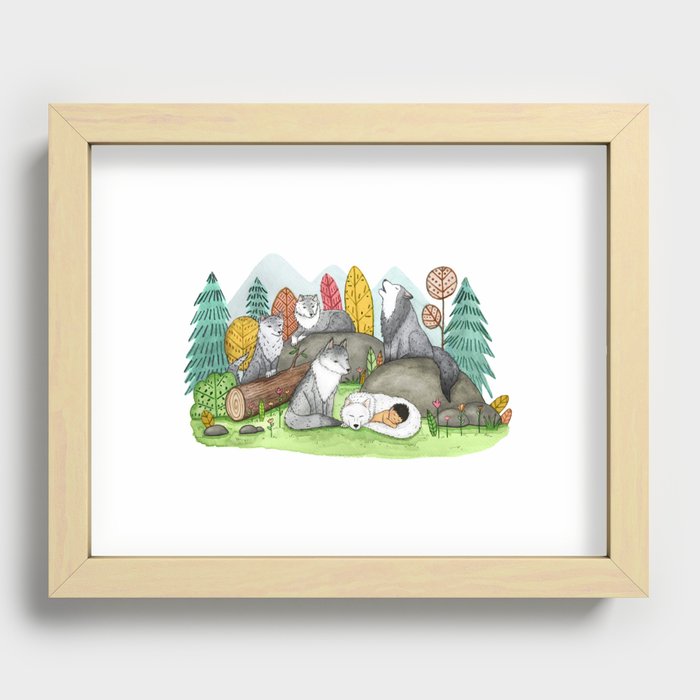 Raised by Wolves Recessed Framed Print