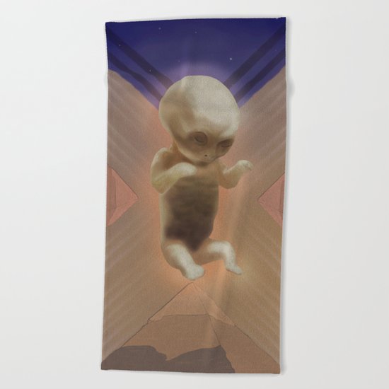 Ancient Baby Alien Beach Towel