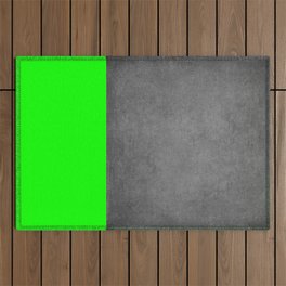 Neon Green and grey leather Outdoor Rug