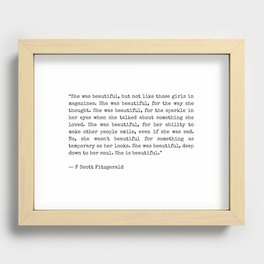 She Was Beautiful - F. Scott Fitzgerald Recessed Framed Print