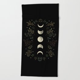 Moonlight Garden - Olive Green Beach Towel