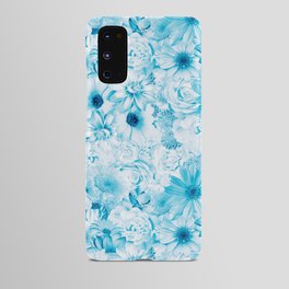 manganese blue hue floral bouquet aesthetic array Android Case