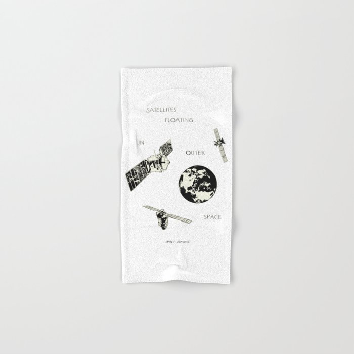 satellites floating in outer space Hand & Bath Towel