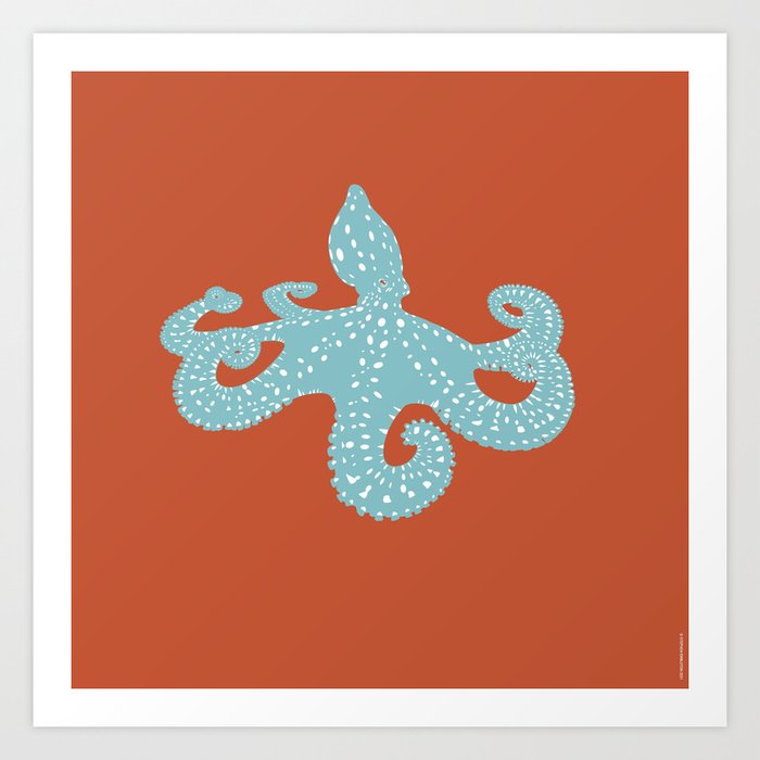 White Spotted Octopus Art Print
