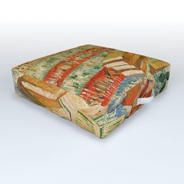Vincent van Gogh "Still Life - French Novels and Rose" Outdoor Floor Cushion